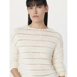 Frank And Oak The Openwork Boat Neck Sweater in Cream Size XSXS